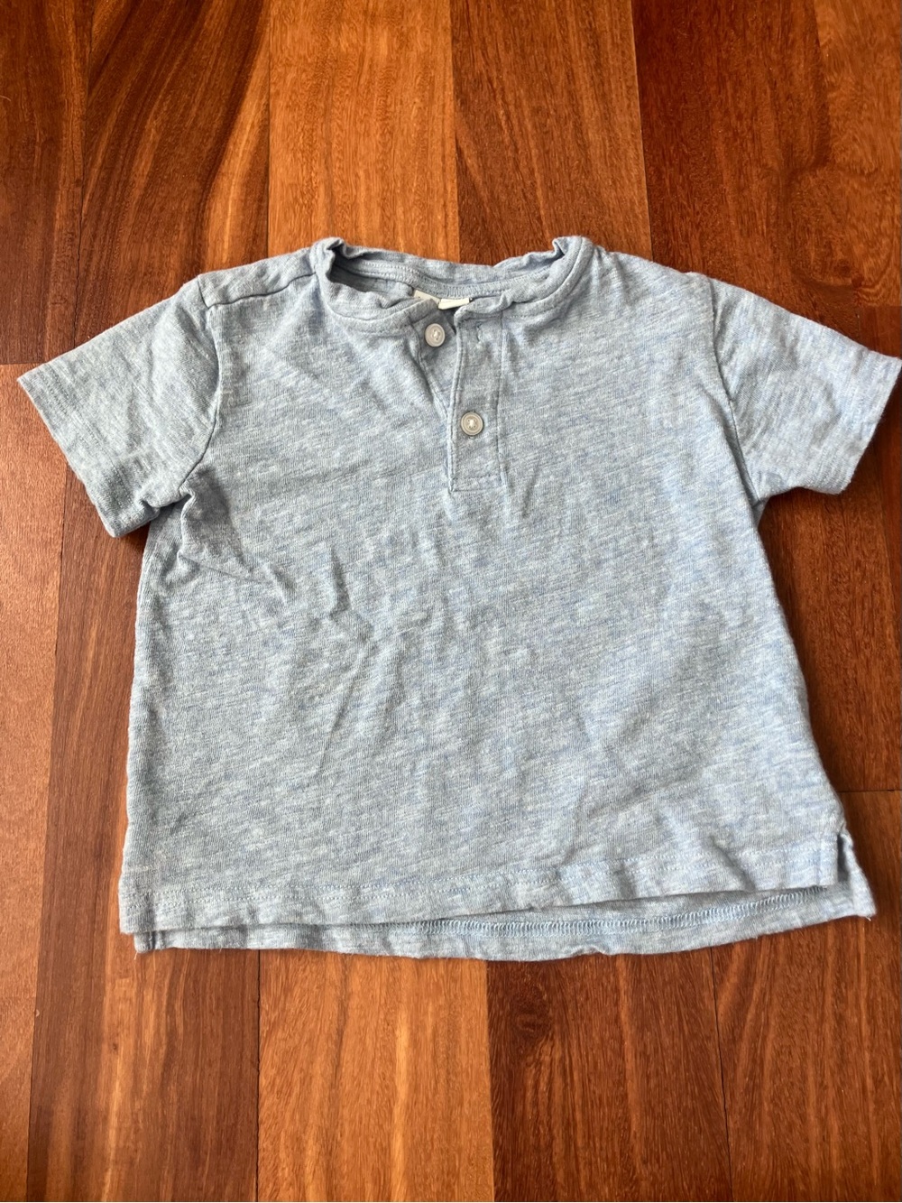 Janie and Jack x Rachel Zoe Heather Light Blue Short-Sleeve Henley Tee